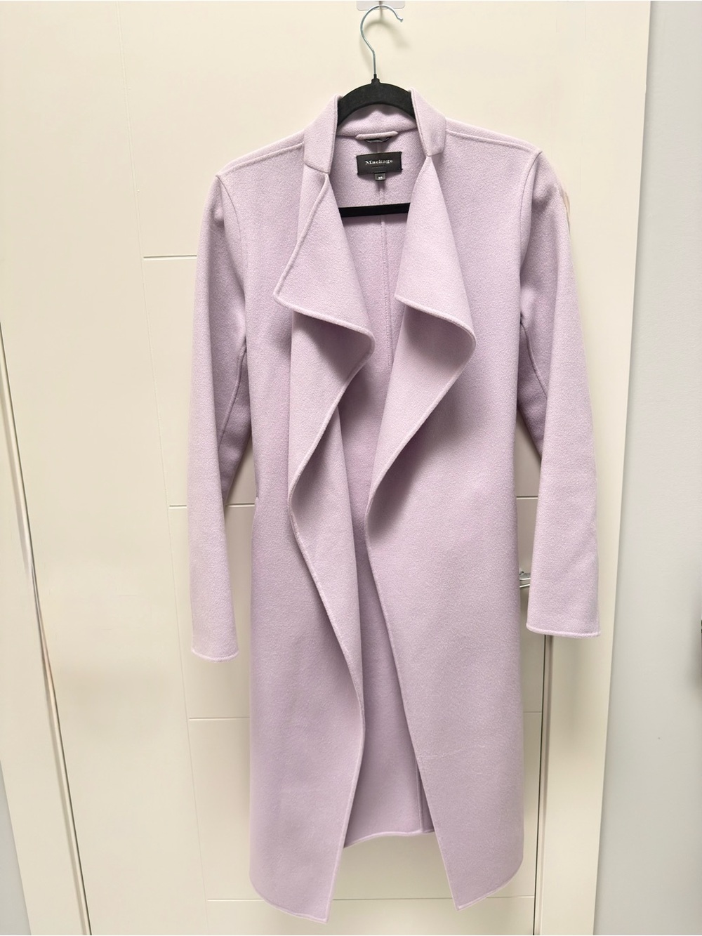 Mackage Pastel Lilac Draped Longline Trench Coat